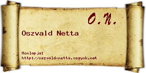 Oszvald Netta névjegykártya